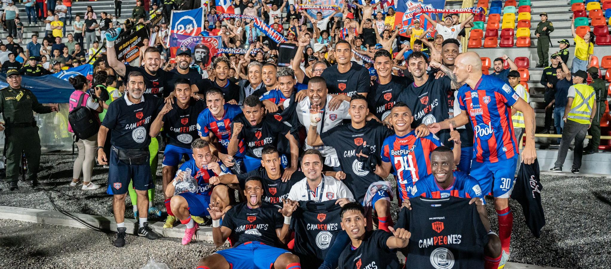 La celebración del Unión Magdalena tras ganar el título del Torneo II a Llaneros.
