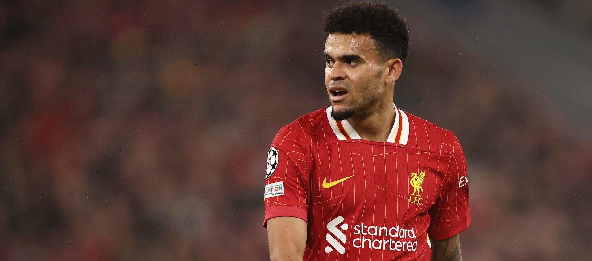 Luis Díaz en partido con Liverpool.