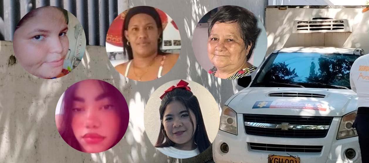 Linda Julieth Santander Ángulo, Ana Lucía Vergara Barros, Yuranis Herrera Jiménez, Giselle Celín Villalobos y Custodia Corredor Puerto