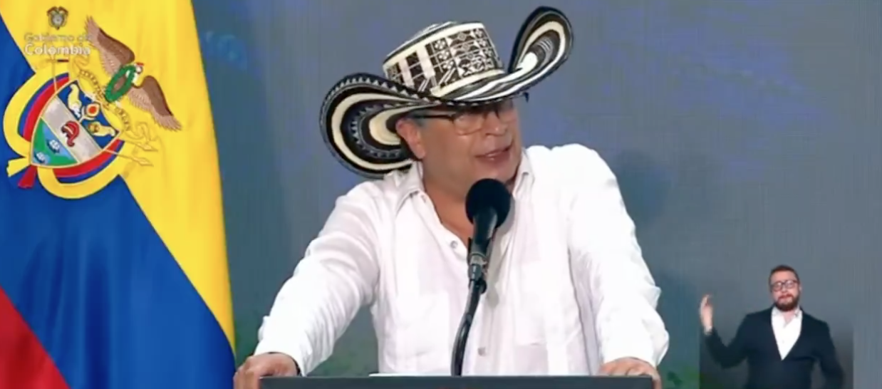 El Presidente Gustavo Petro desde Ciénaga de Oro. 