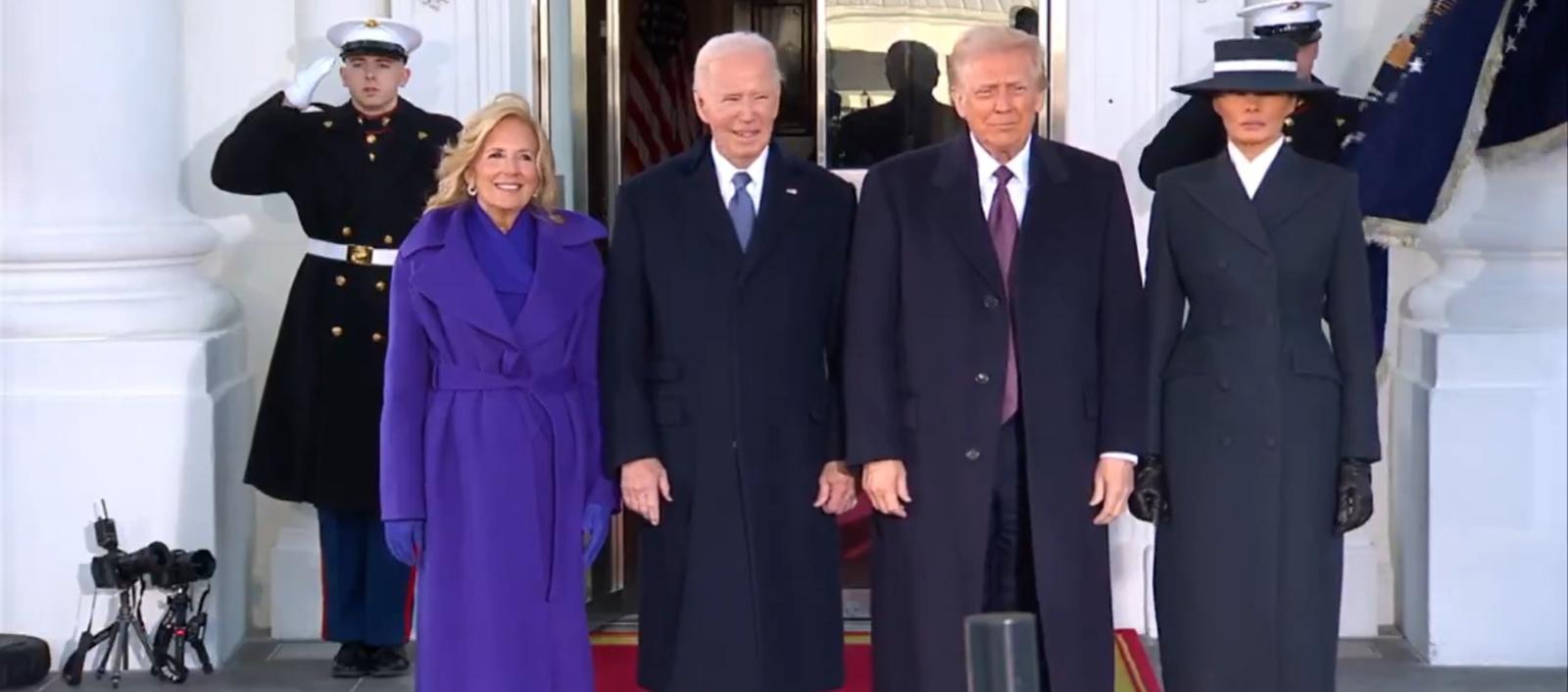 Jill Biden, Joe Biden, Donald Trump y Melanie Trump.