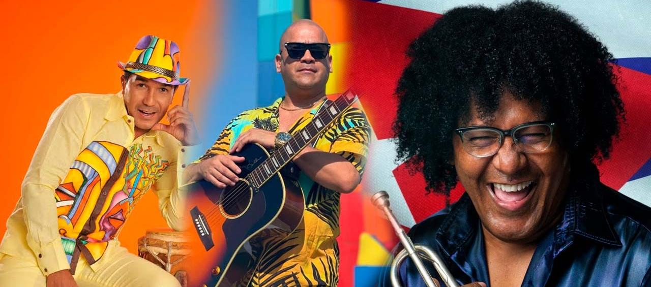 Checo Acosta, Fausto Chatella y la orquesta cubano-currambera de Pachalo.