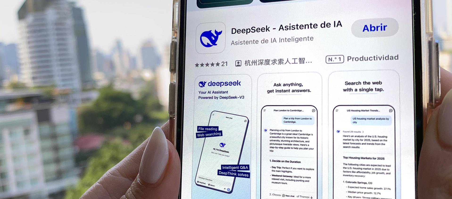 Deepseek, el chatbot chino. 
