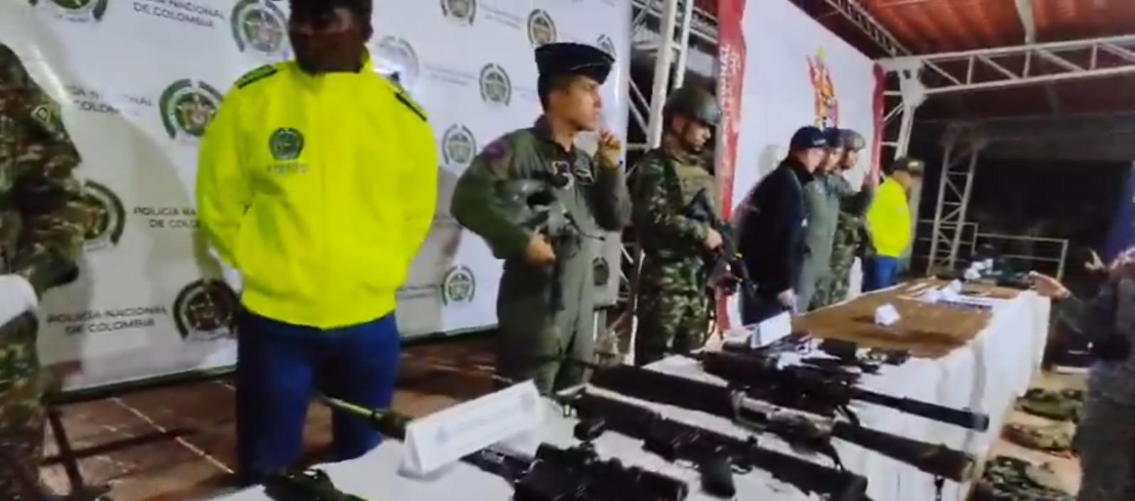 Las armas incautadas.