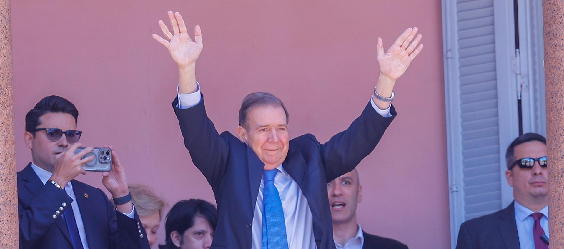 El líder opositor venezolano Edmundo González Urrutia en la Casa Rosada.