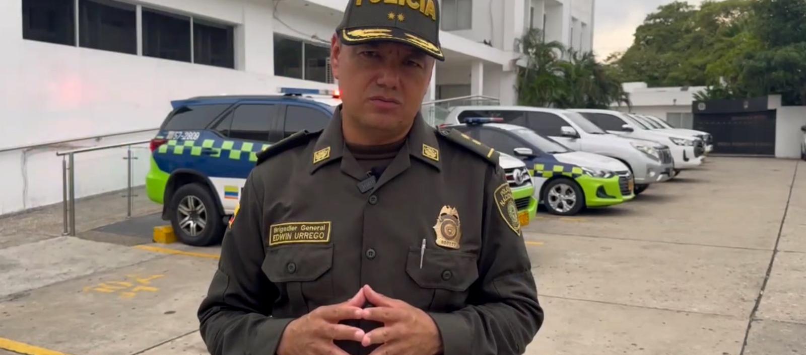 General Edwin Urrego, comandante de la Policía Metropolitana de Barranquilla. 
