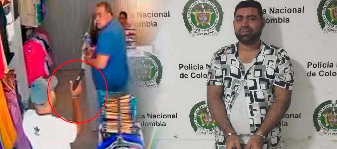 Elvis Antonio Hernández Parrao en el atraco de este sábado y cuando fue capturado en enero de 2023.