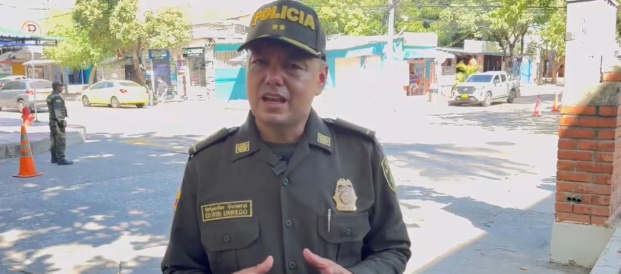 General Edwin Urrego, comandante de la Policía Metropolitana de Barranquilla. 