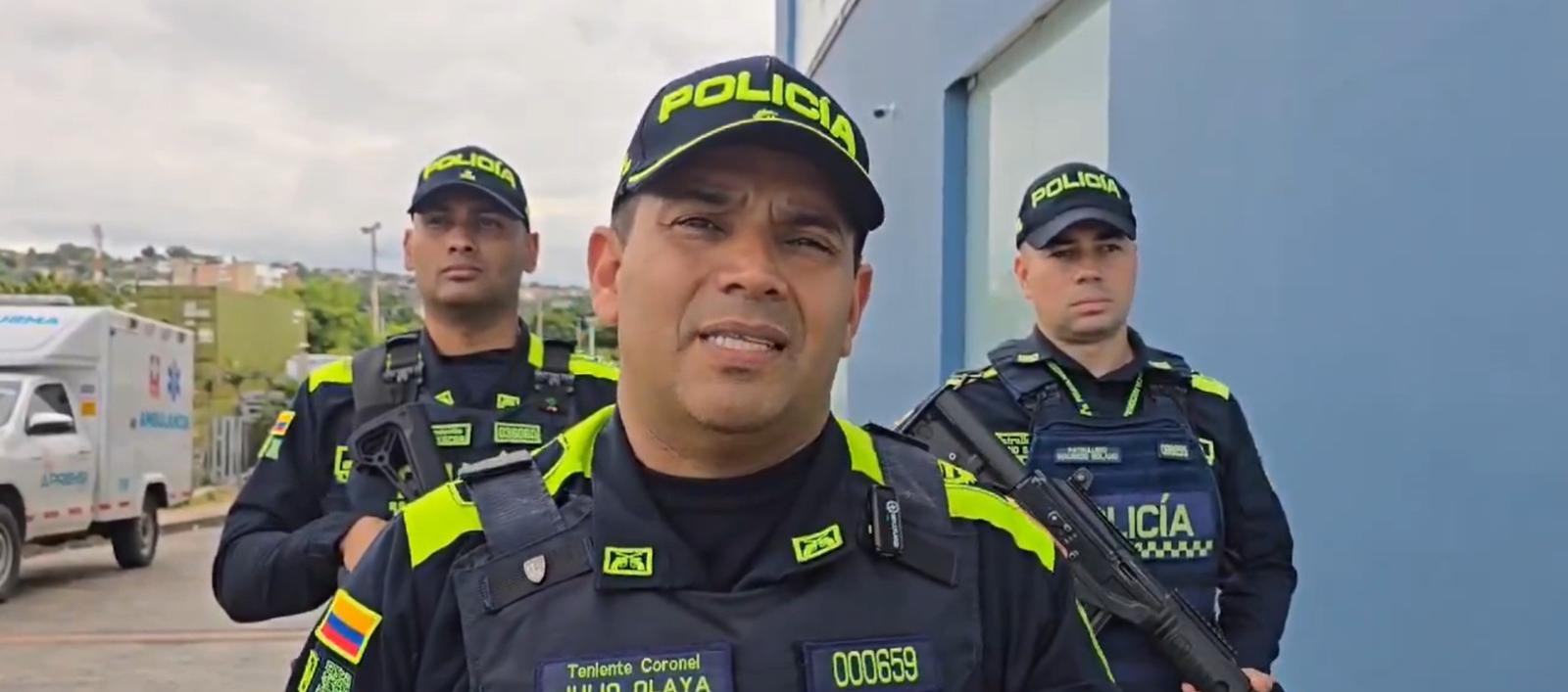 Teniente Coronel Julio Olaya, comandante operativo de la Policía Metropolitana de Cúcuta.
