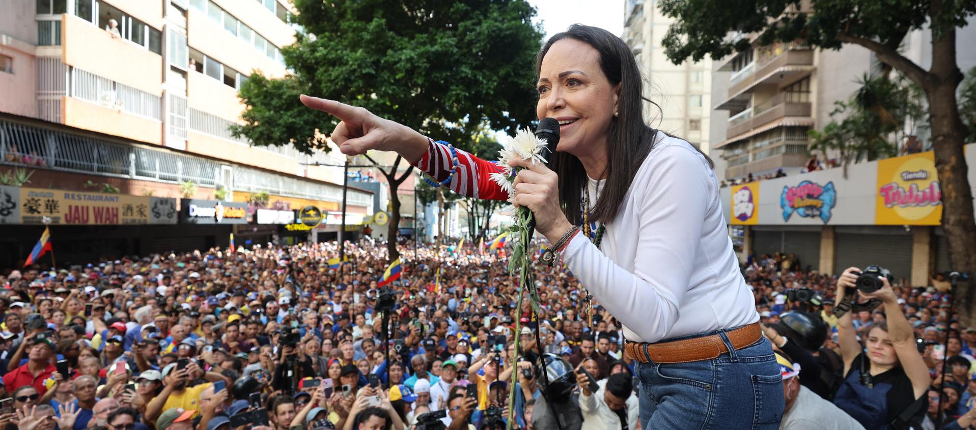 La líder antichavista, María Corina Machado.