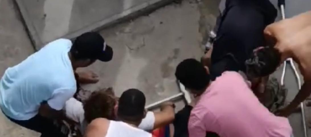 Lugar de donde cayó el hombre