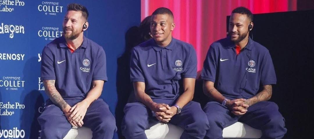 Lionel Messi, Kylian Mbappé y Neymar en el PSG.