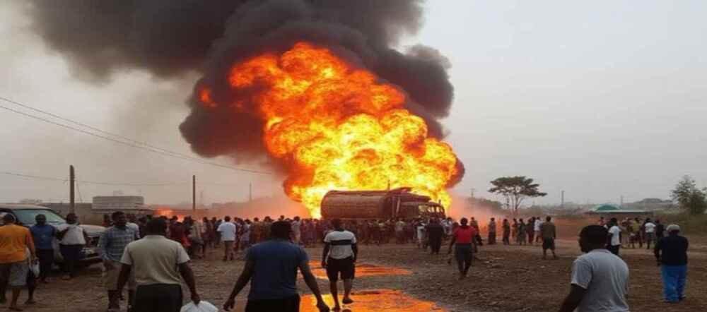 Explosión del camión cisterna.