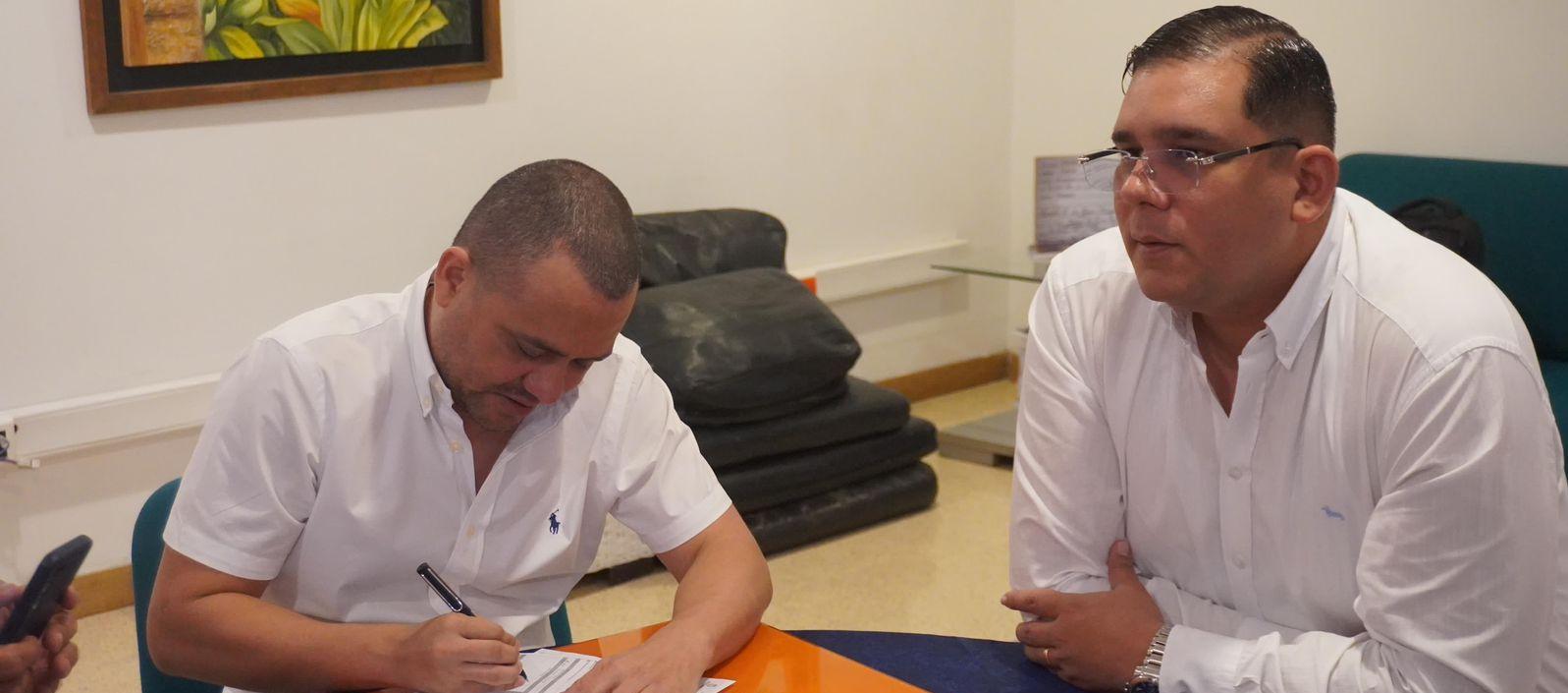 El concejal Bryan Orozco y Federman Vizcaíno.