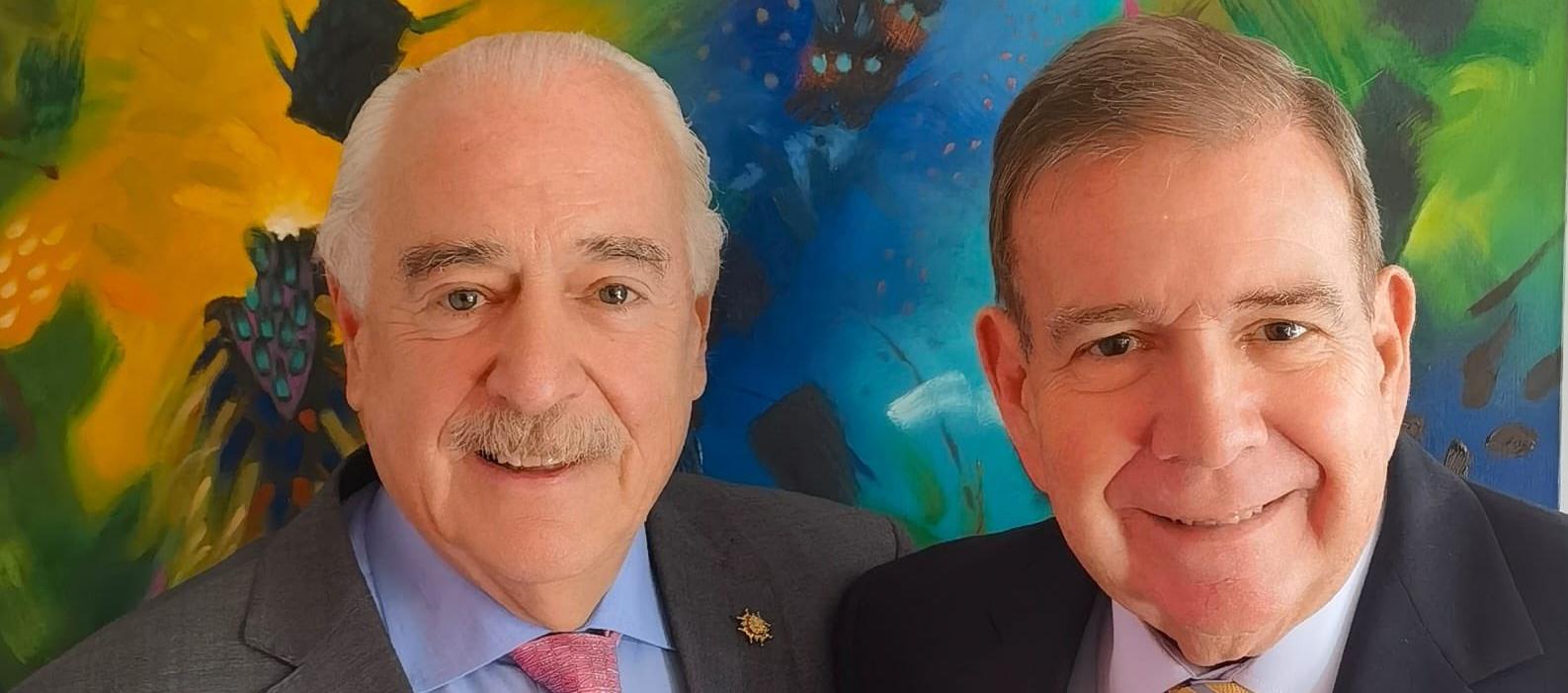 Expresidente Andrés Pastrana junto al líder opositor de Venezuela, Edmundo Rodríguez.