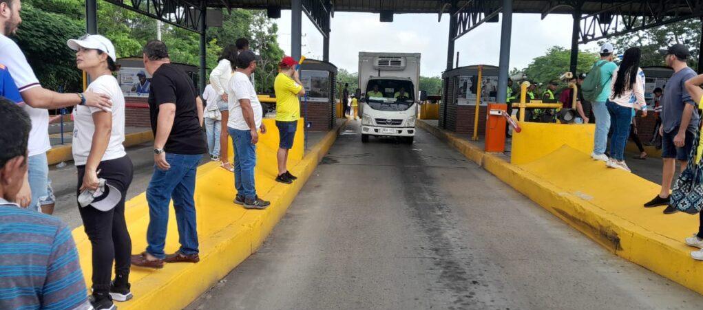 Una de las protestas realizadas en el 2024 en el peaje de Sabanagrande. 