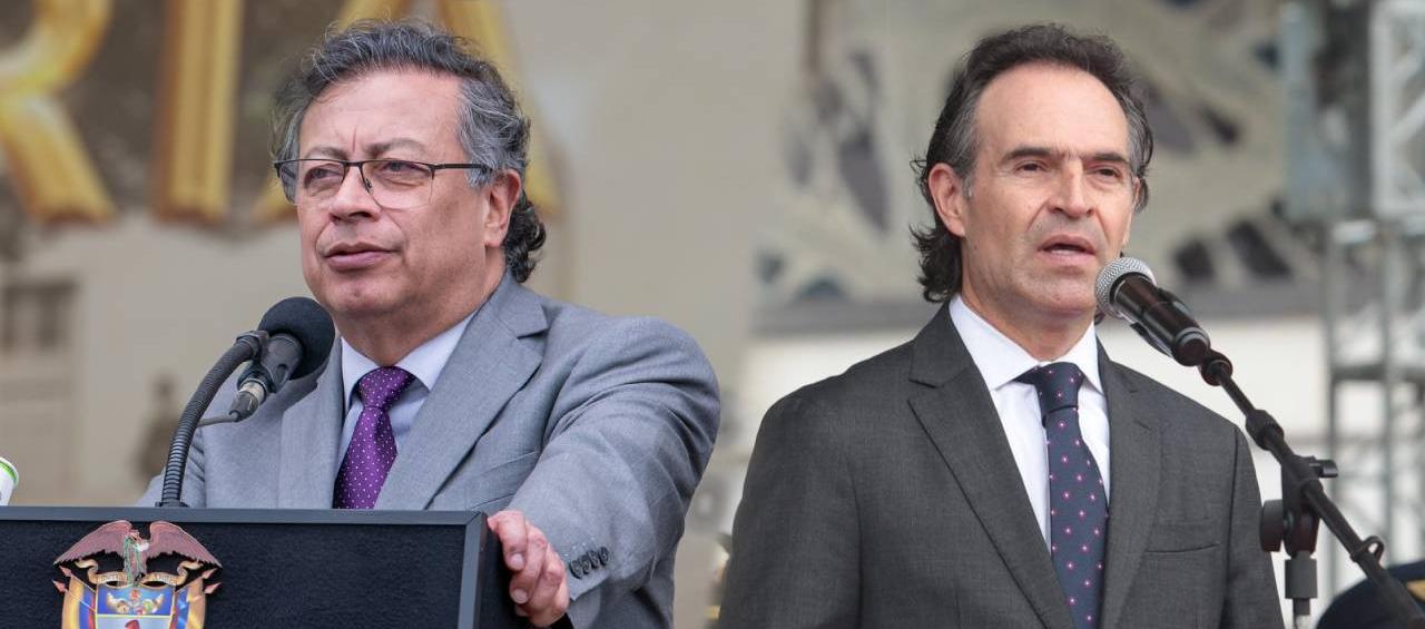 El Presidente Gustavo Petro y alcalde de Medellín, Federico Gutiérrez.