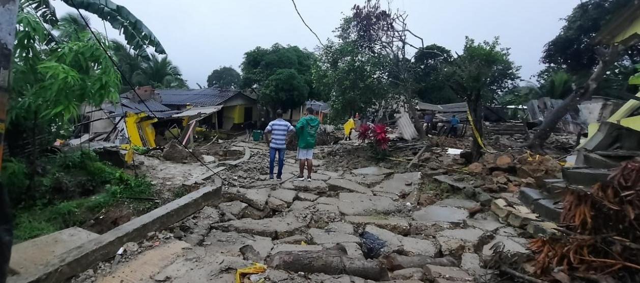 Momentos de la emergencia en Piojó. 