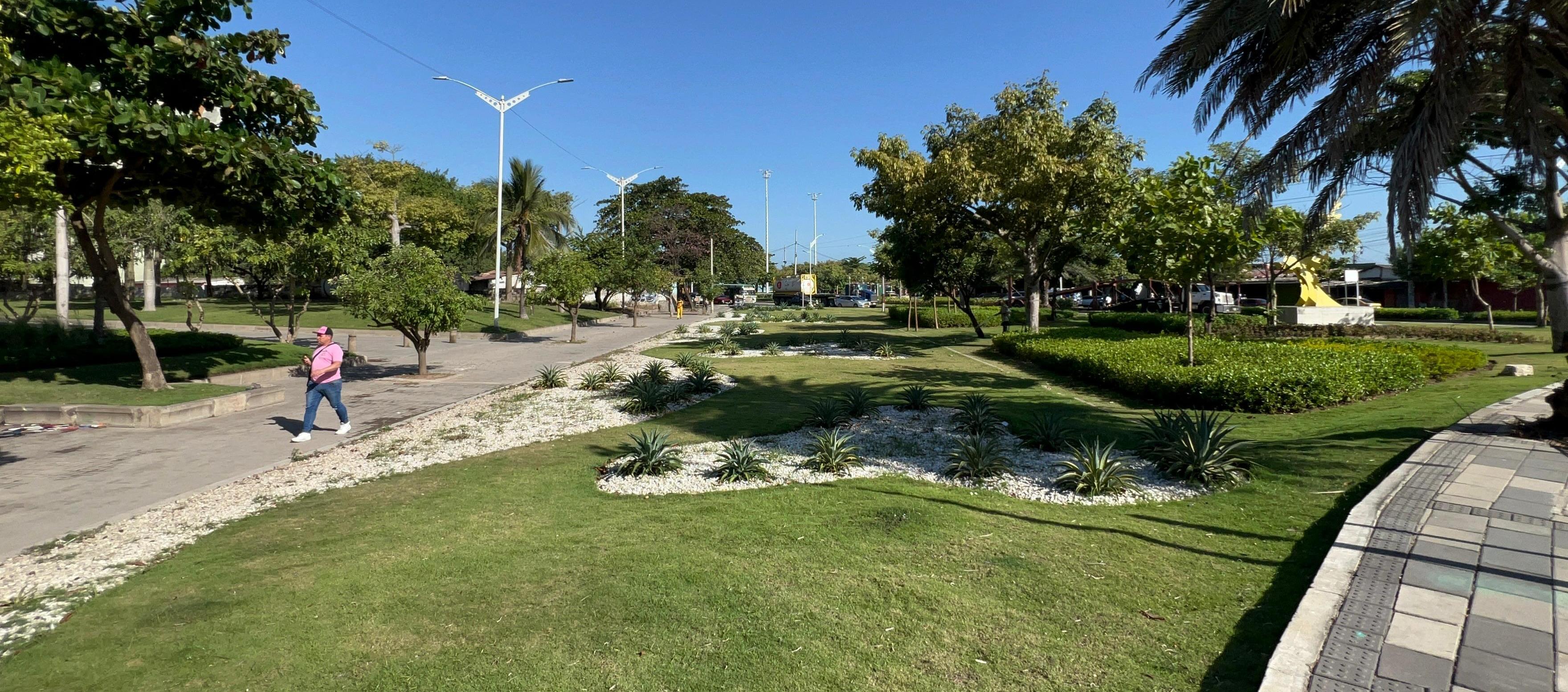 Así luce la zona verde de la calle 30 con carrera 46.