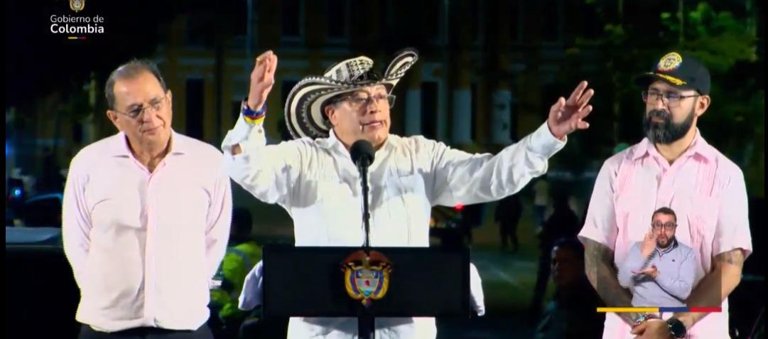 Gustavo Petro, presidente de Colombia, desde Barranquilla. 