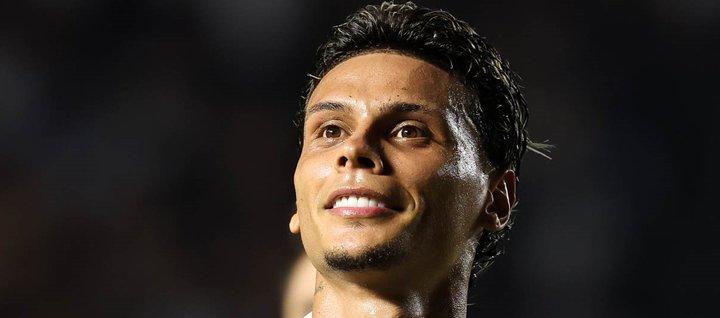 Richard Ríos celebrando su gol al Santos.