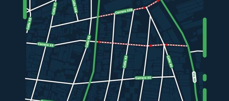 Cambios del sentido vial en las carreras 53 y 53B.