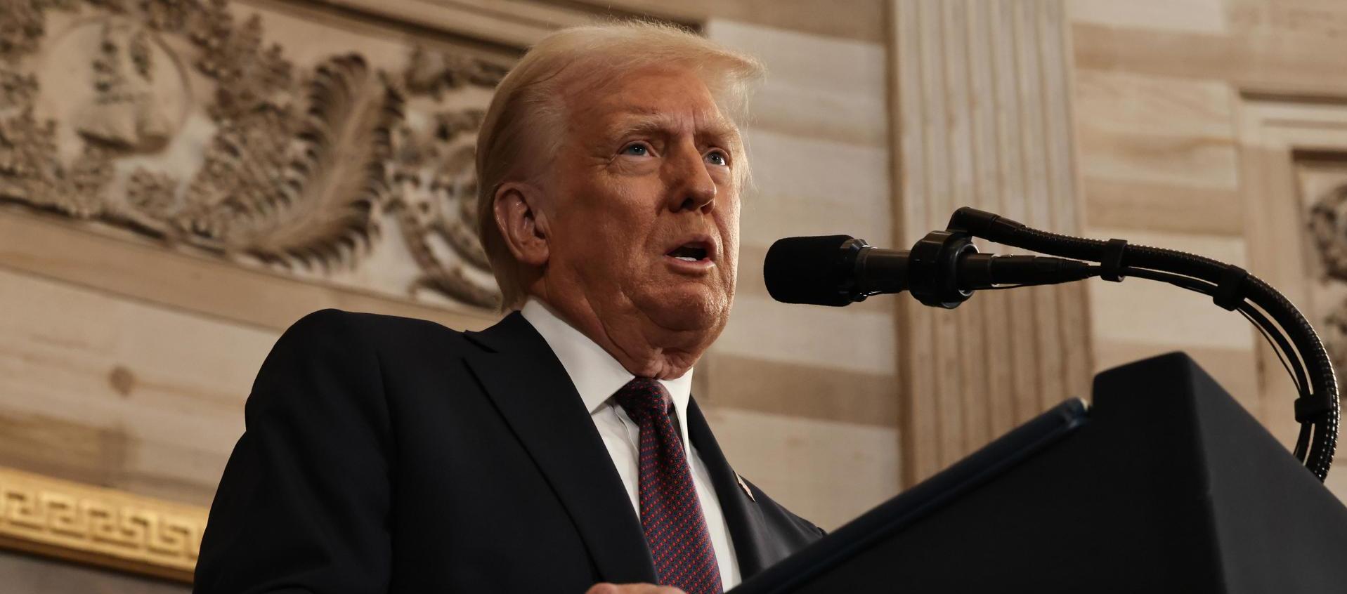 Donald Trump durante su primer discurso como Presidente de Estados Unidos. 