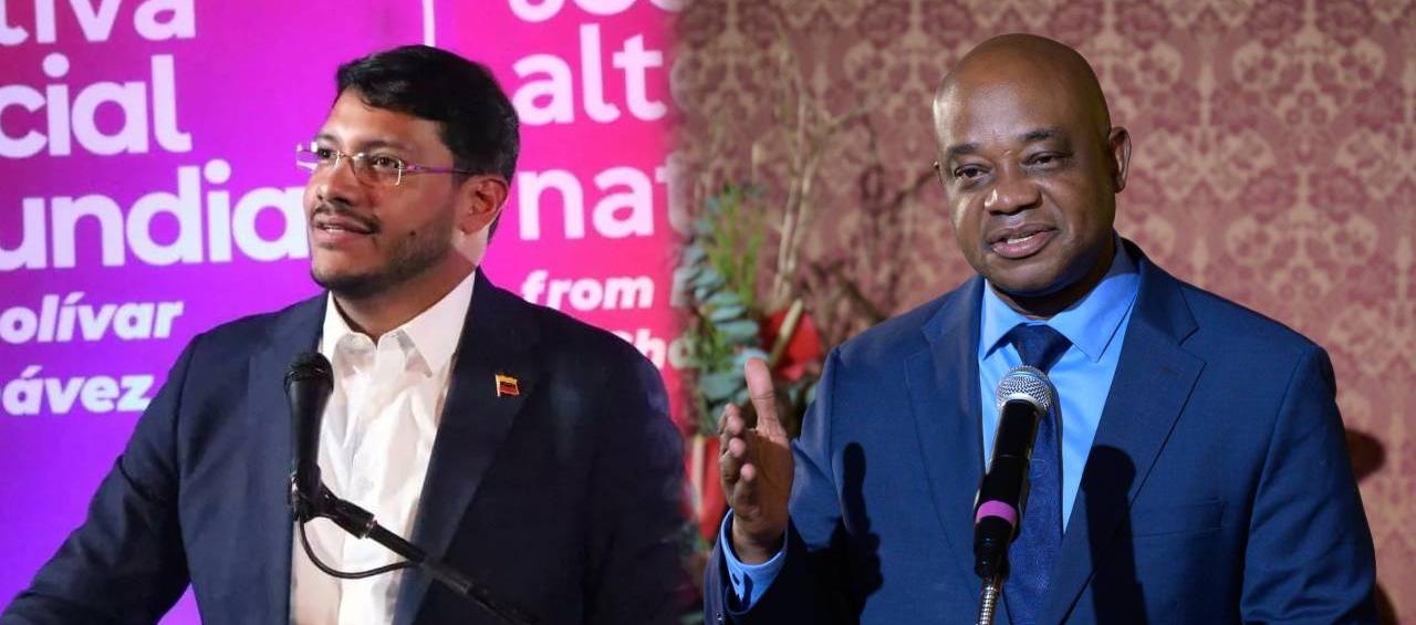 El directivo del PSUV, Rander Peña, y el canciller Luis Gilberto Murillo.