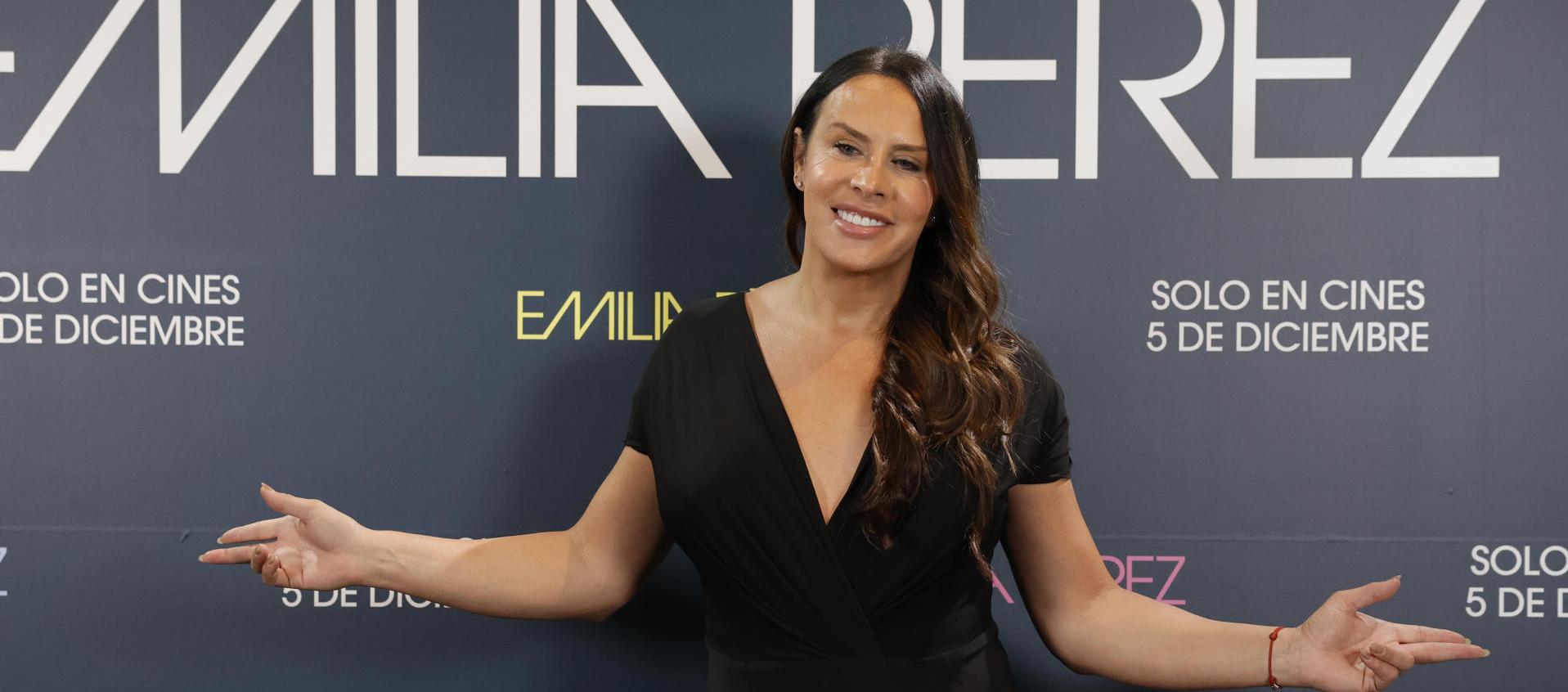 La actriz Karla Sofía Gascón durante una presentación de la película 'Emilia Pérez'.