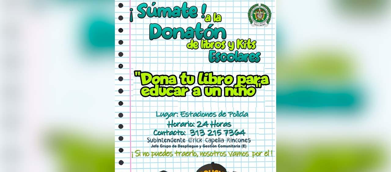 Donación de libros y útiles escolares.