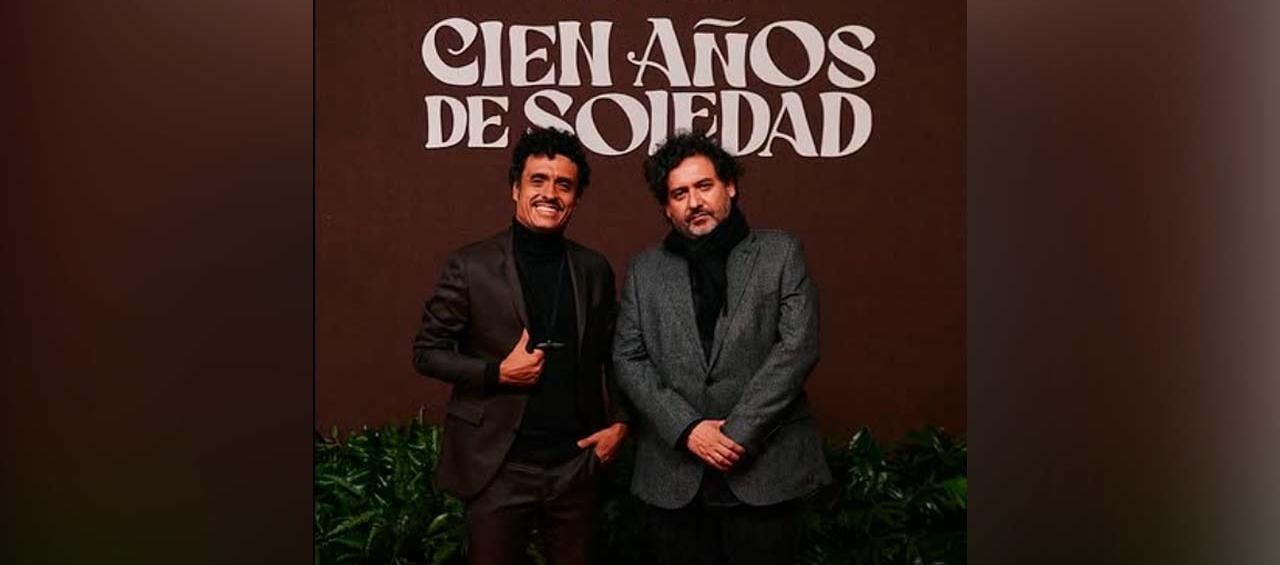 ​​​​​Juancho Valencia y Camilo Sanabria, en el lanzamiento de la serie. 