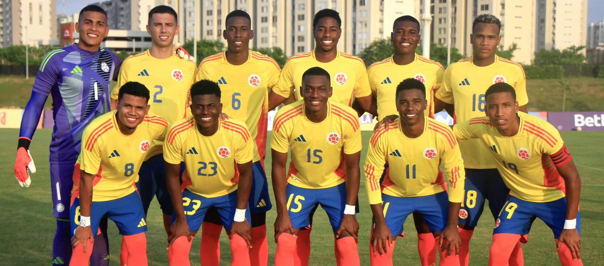 Selección Colombia sub-20 que participará en el Sudamericano de Venezuela. 