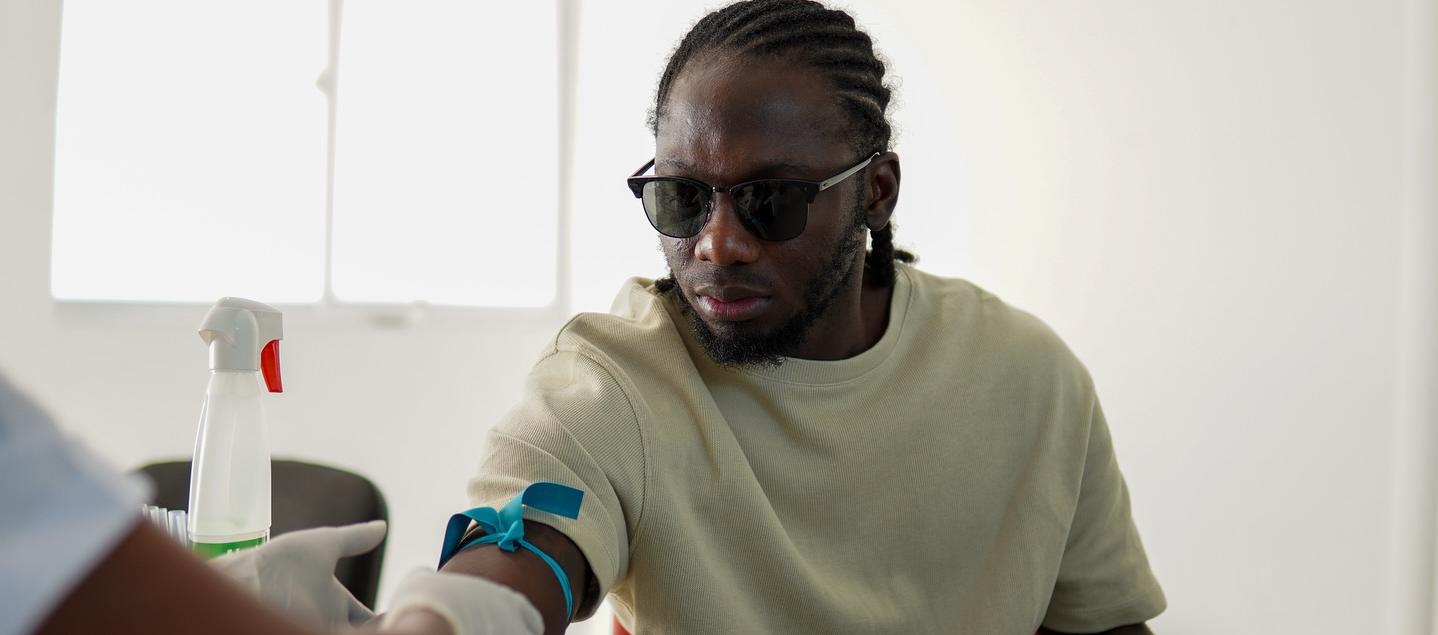 Yimmi Chará durante la toma de muestras este jueves. 