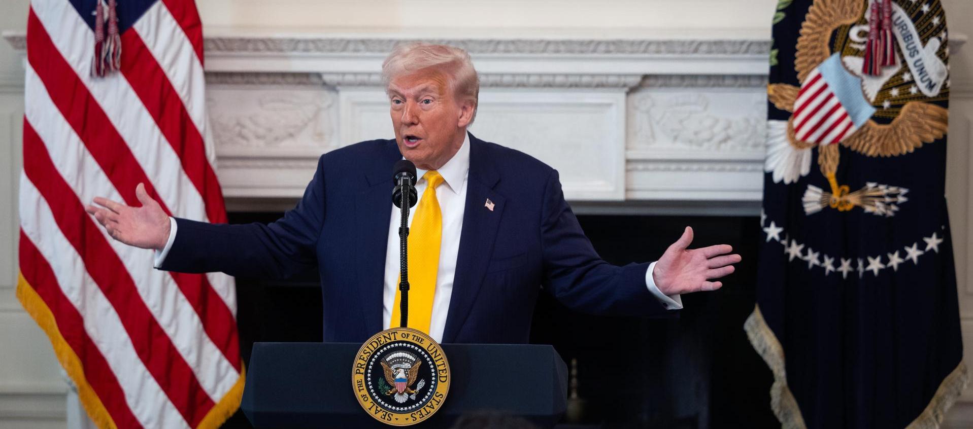 El Presidente Donald Trump este viernes en la Casa Blanca.