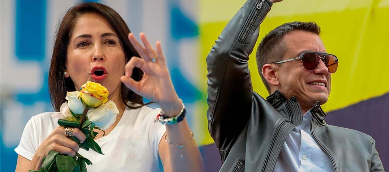 Luisa González y Daniel Noboa. 
