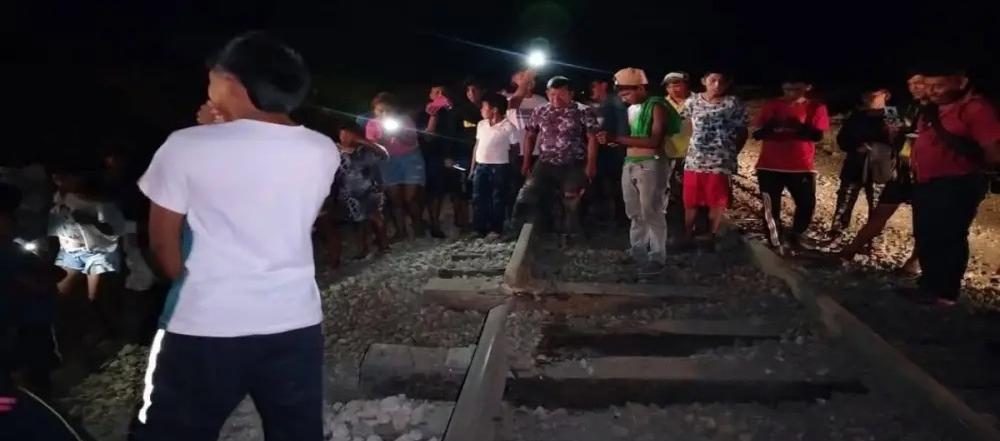 Zona del ataque a la vía férrea.