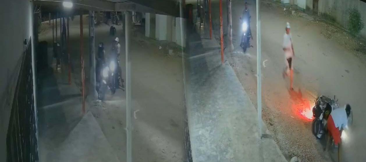 Momento en que roban la moto.