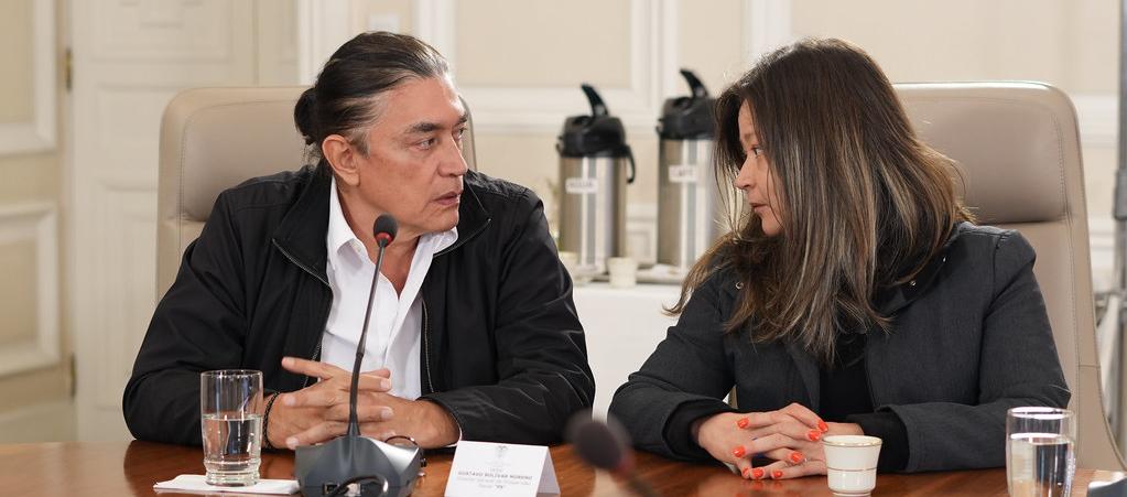 Gustavo Bolívar en el Consejo de Ministros de este martes. 