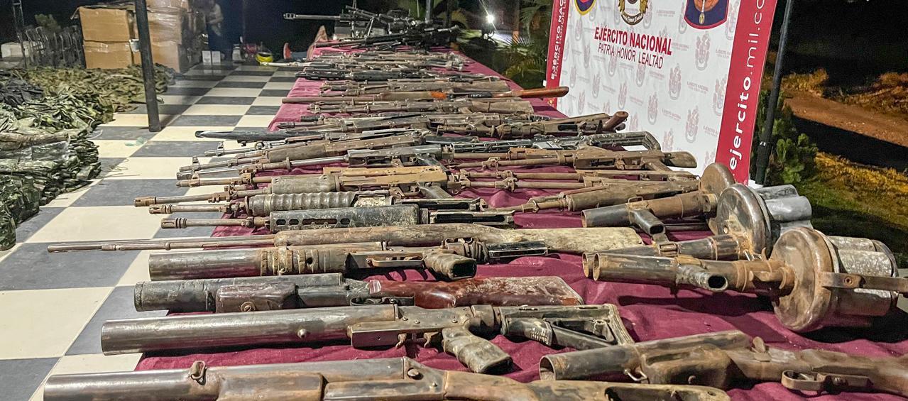 Las armas incautadas.