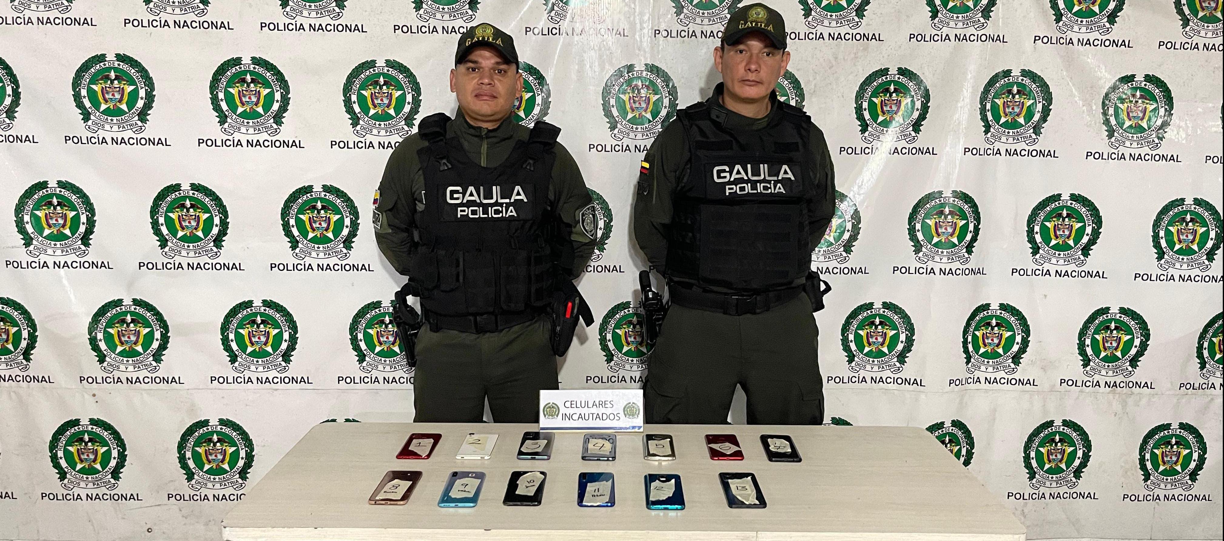 Celulares incautados. 