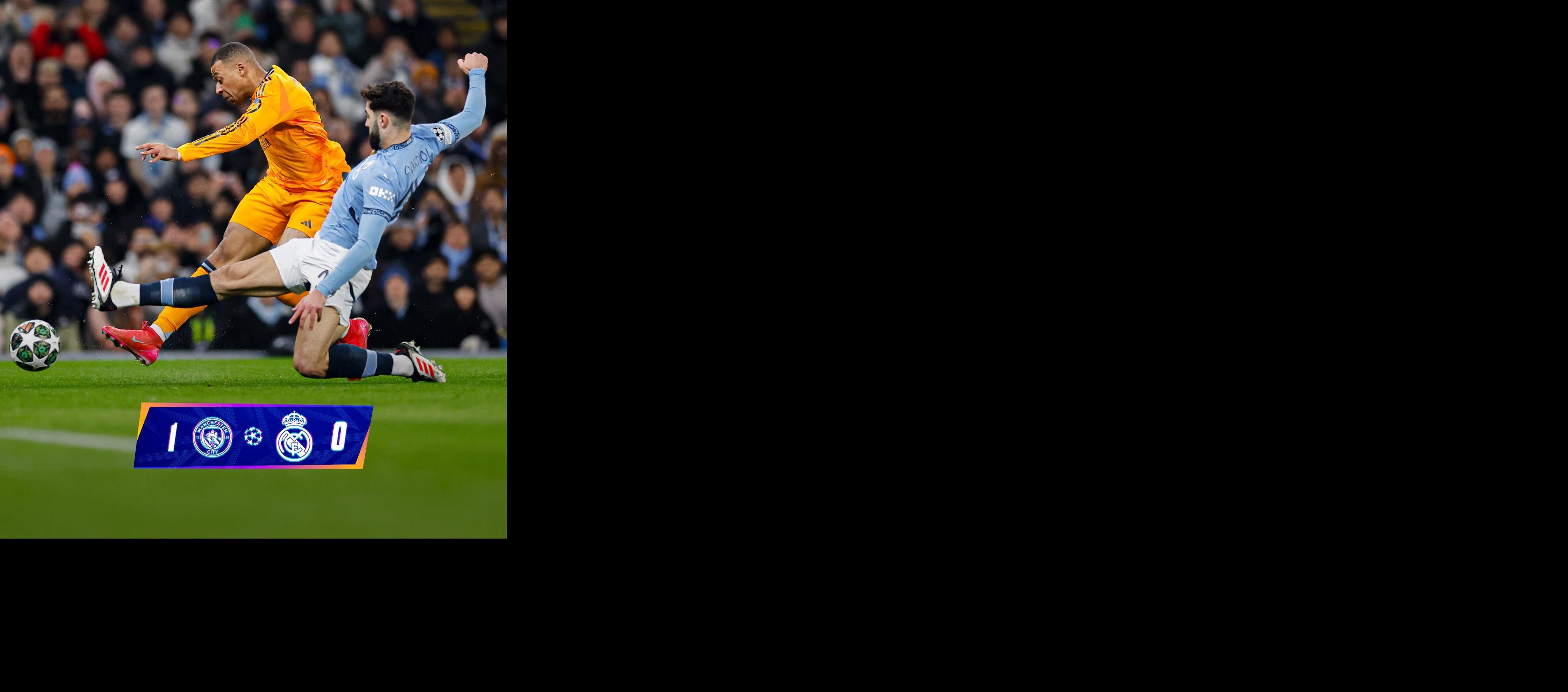 Kylian Mbappé marcando para el Real Madrid.