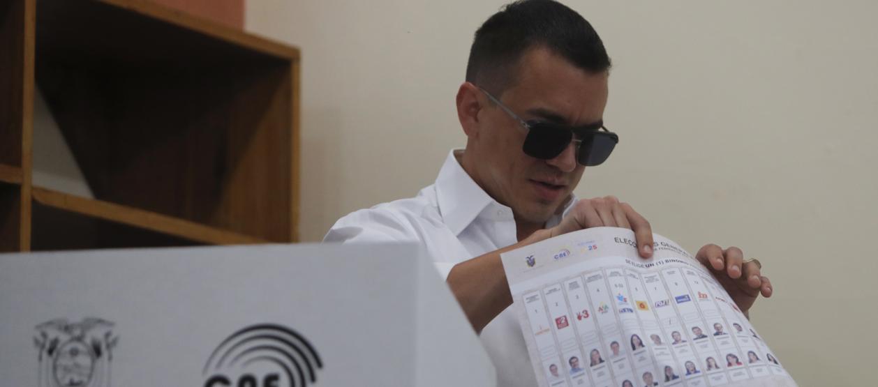 El presidente de Ecuador y candidato a la reelección, Daniel Noboa.