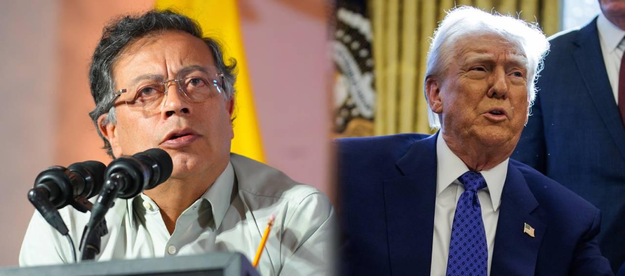El Presidente Gustavo Petro y Donald Trump.