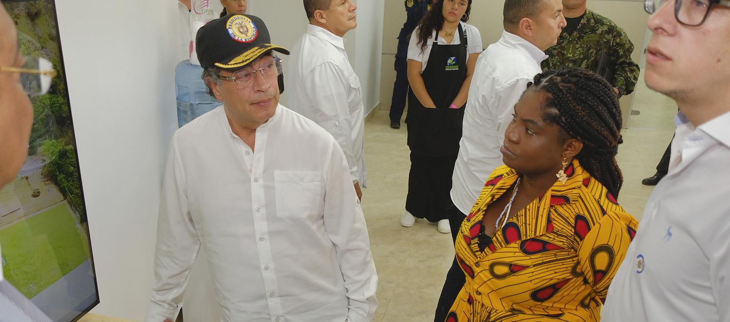 El Presidente Petro y Francia Márquez hoy en Suárez, Cauca.