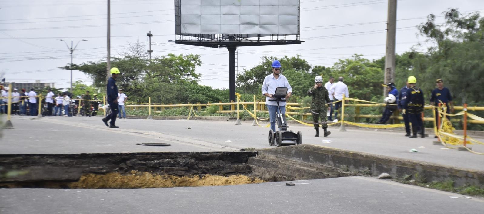 Puente de la Calle 30 en la mañana del accidente.