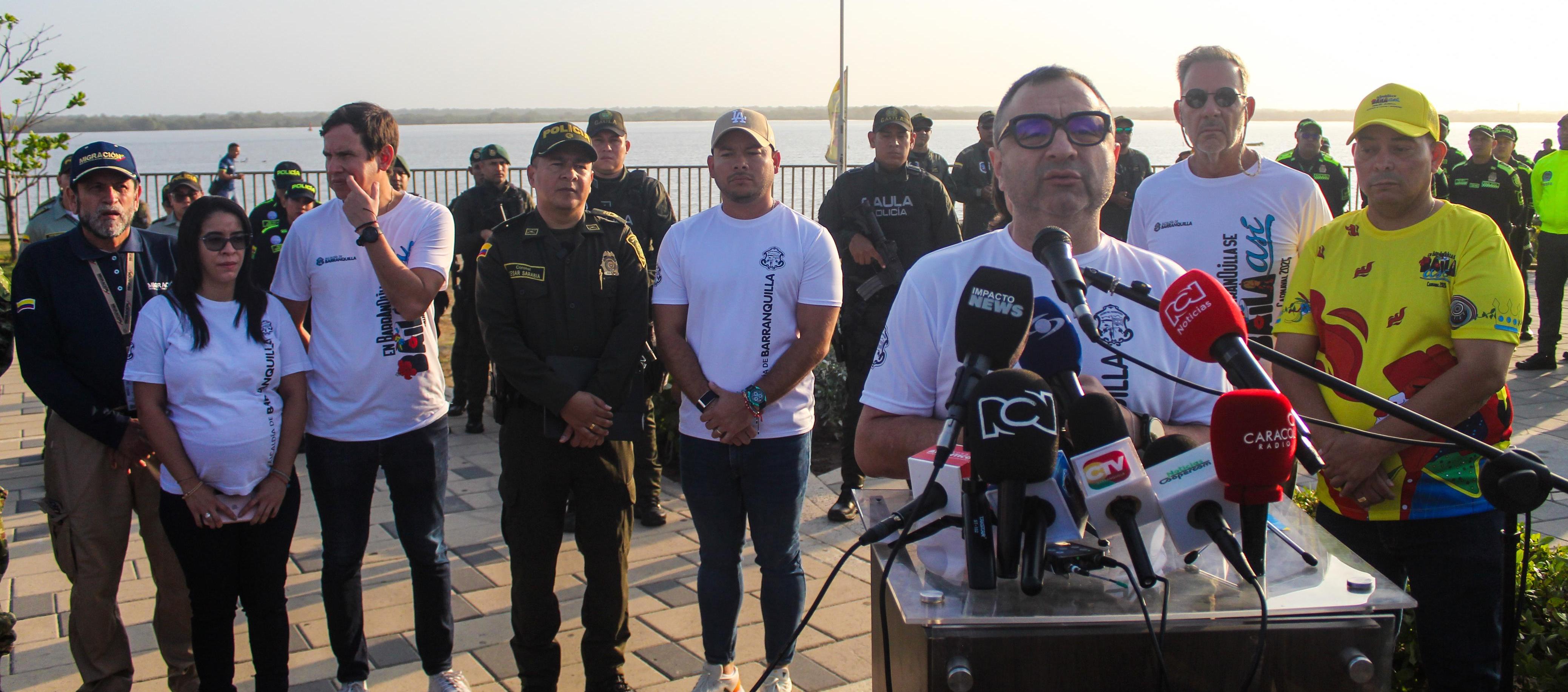 Aspecto de la rueda de prensa de las medidas de seguridad y logística para Carnaval.