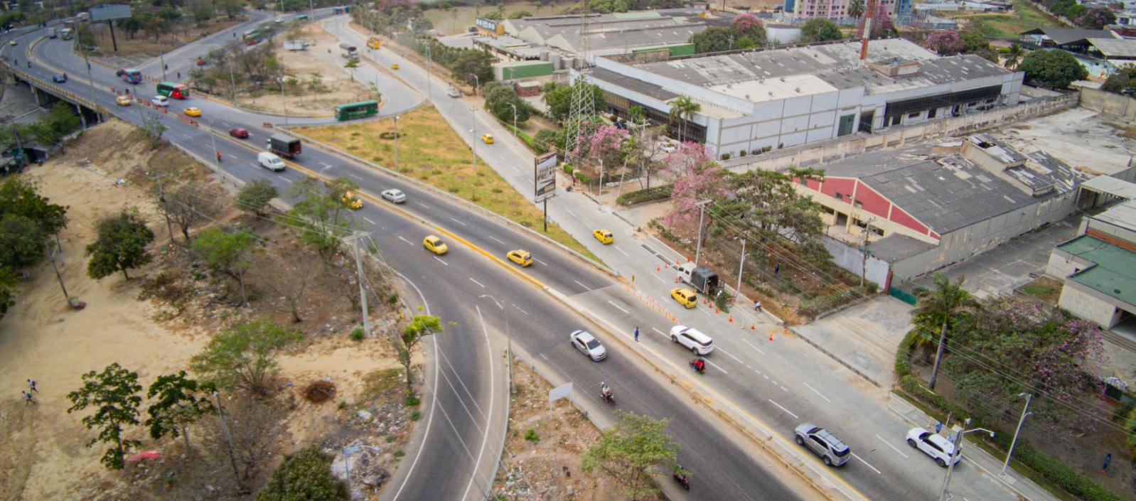 Vista aérea de la obra de infraestructura vial entregada en Soledad. 