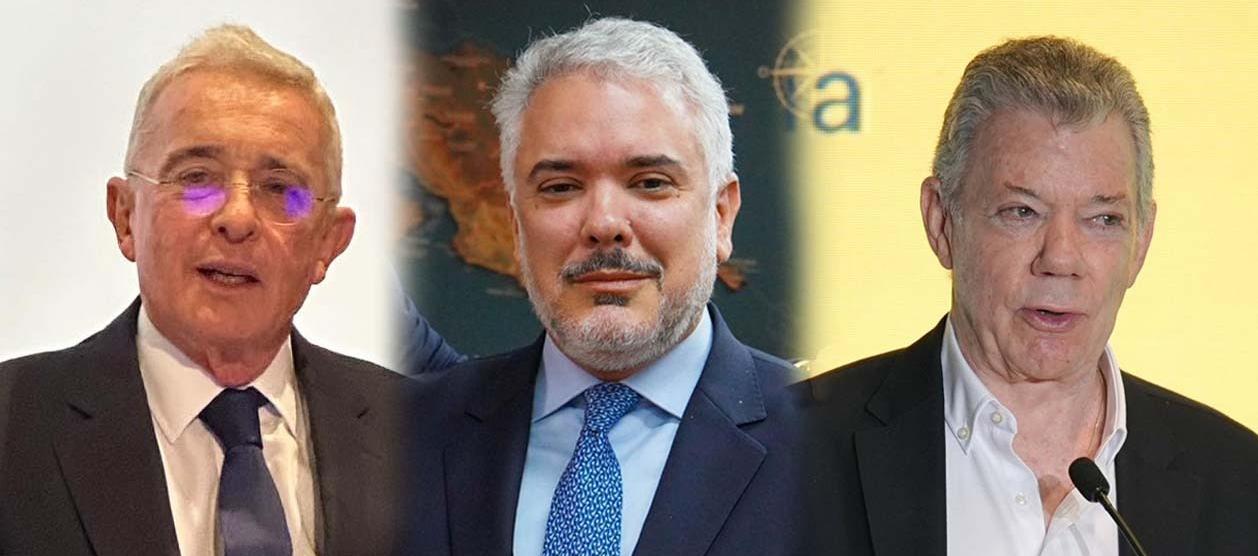 Álvaro Uribe Vélez, Iván Duque y Juan Manuel Santos.