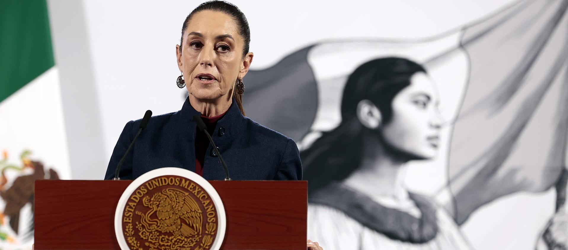 Claudia Sheinbaum, Presidenta de México, en rueda de prensa esta mañana.