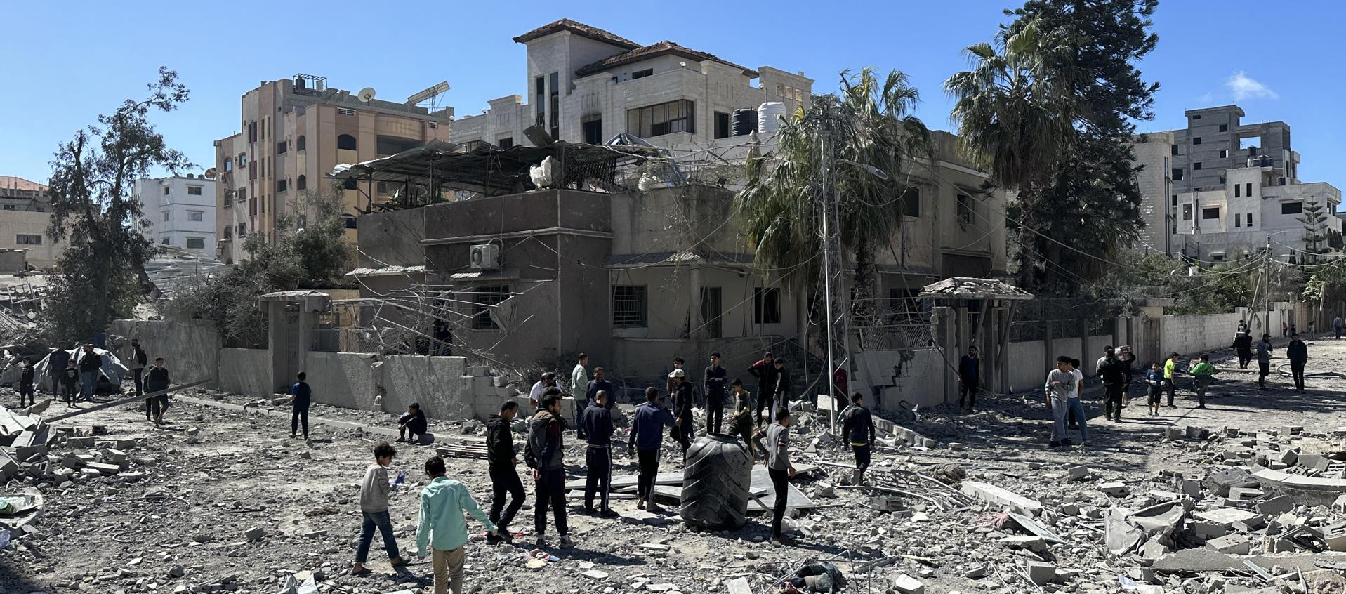 Casa bombardeada en el norte de Gaza.